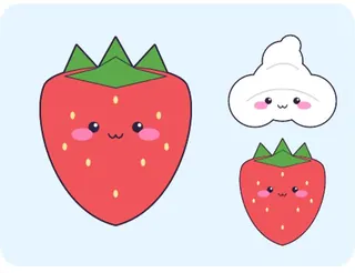 Set fragola con panna e fragoline